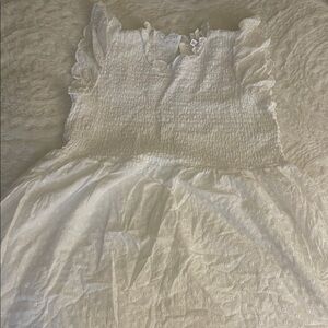 Very Cute White Eyelet Dress with Ruffled Sleeves